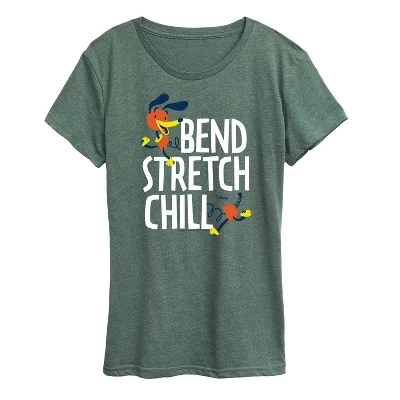 Женская облегающая футболка Dog Bend Stretch Chill с коротким рукавом и графическим принтом heather juniper