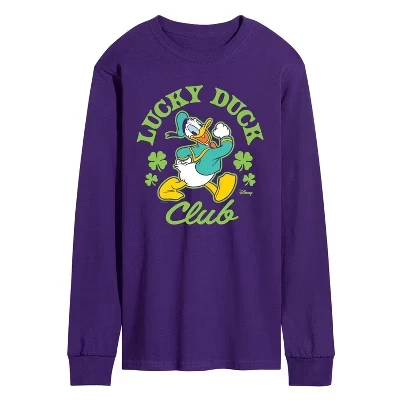 Мужская футболка Lucky Duck Club с длинным рукавом и рисунком фиолетового цвета