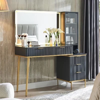 Туалетный столик Der Rose BALHAM, 5 ящиков, серый