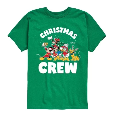 Рождественская футболка с коротким рукавом Mickey and Friends Christmas Crew с рисунком зеленого цвета