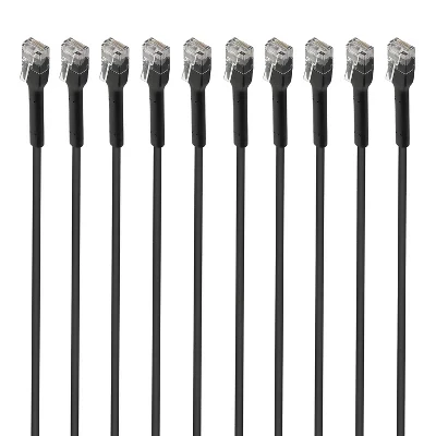 Патч‑кабель Intellinet CAT-6 U/UTP Slim, 10 шт., черный