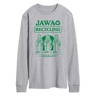 Мужская футболка Jawa Recycling с длинным рукавом и графическим рисунком athletic heather