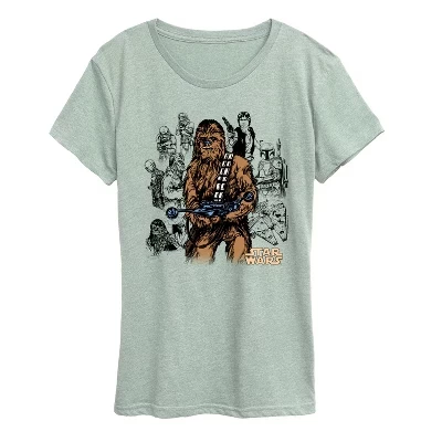 Женская футболка STAR WARS Chewie Lines, меланжево-мятная