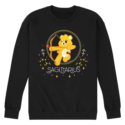 Мужская флисовая толстовка Sagittarius Funshine Bear с рисунком медведя Стрельца, черная