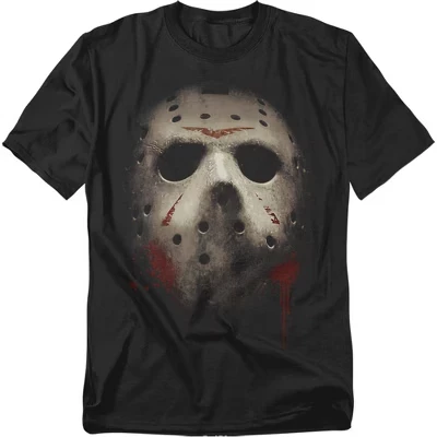 Мужская футболка Friday The 13Th Jason Voorhees с большой маской для лица, черная