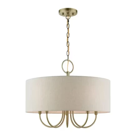Подвес Livex Lighting Blossom на 5 ламп, античная латунь
