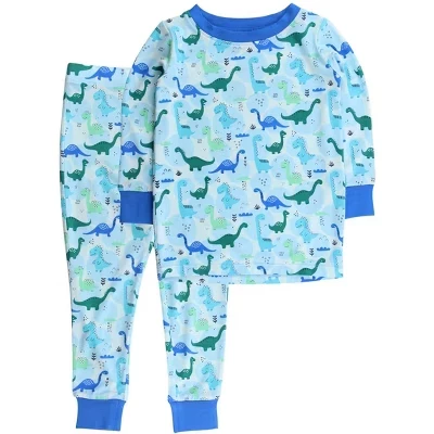 Пижамный комплект с длинными рукавами для малышей Snuggle из вискозы от Bamboo, включающий пол, snuggle-saurus