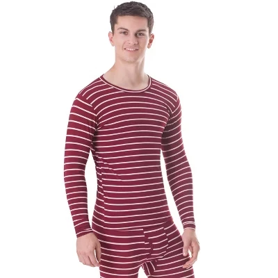 Мужские термо-топы, базовый слой, Топ на флисовой подкладке, Рубашка Long John Underwear, без бирки, Утепленная, Для лыжного спорта На открытом воздухе, Пижама для экстремальных холодов, бордовый