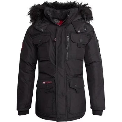 Зимнее пальто для мальчиков CANADA WEATHER GEAR - водонепроницаемая и ветроустойчивая зимняя куртка-парка для мальчиков, лыжная утепленная верхняя одежда черного цвета