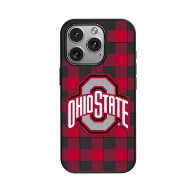 NCAA Big Ten Universities Клетчатый чехол для мобильного телефона, совместимый с MagSafe, для Apple iPhone, штат Огайо, buckeyes