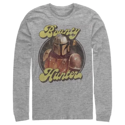 Мужская рубашка The Mandalorian Bounty Hunter в стиле ретро с длинным рукавом athletic heather