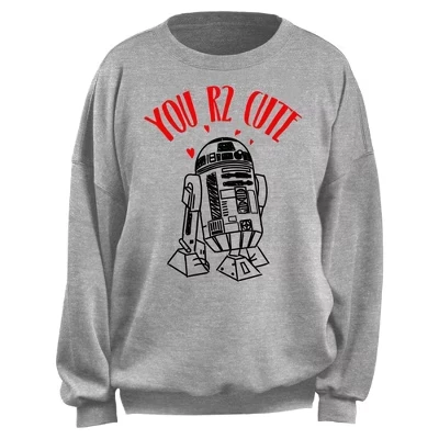 Толстовка Junior's : A New Hope Valentine's Day You R2 с милым рисунком, серая