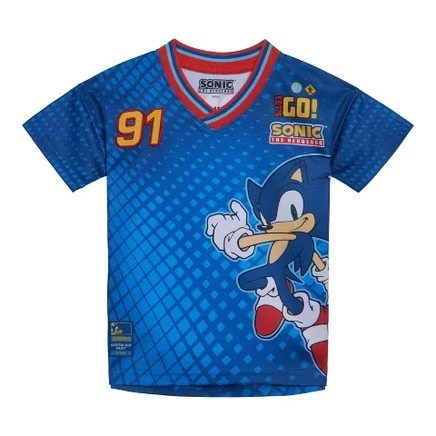 Сетчатая футбольная футболка SEGA Sonic the Hedgehog от маленького ребенка до большого Соника королевского синего цвета