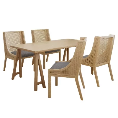 Обеденный сервиз Sorenza из тростника, ротанга и каучукового дерева, 5 предметов
