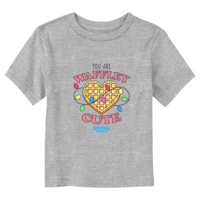Футболка с милым голубым логотипом You Are Waffley для малышей athletic heather