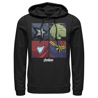 Мужское худи Marvel Avengers Emblem 4 Panel, черное