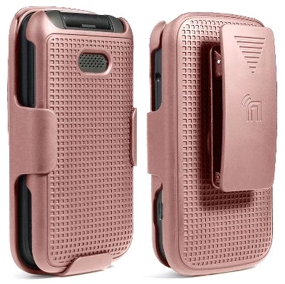Комбинированный чехол-кобура с зажимом для ремня для Alcatel Smartflip / Go Flip 3 из розового золота