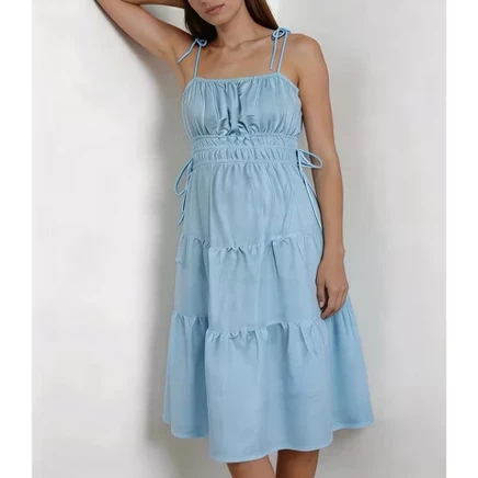 Женское платье для беременных Yesfashion макси, синее