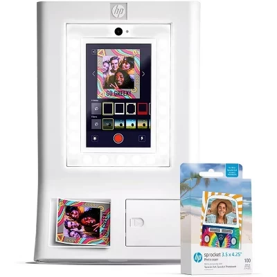 Фотобудка HP Sprocket Photo Booth 10,1″, печать 3×4″, белая