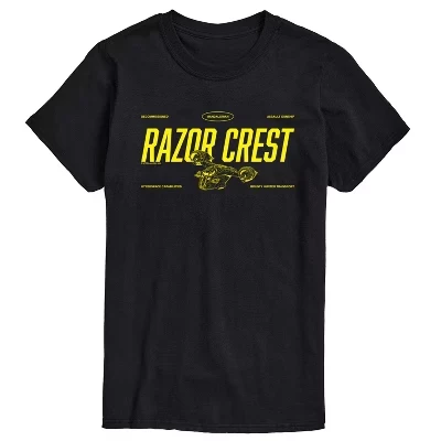 Мужская футболка из джерси Razor Crest с коротким рукавом и графическим рисунком, черная