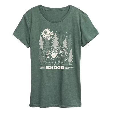 Женская футболка Star Wars Endor Wildlife, серо-зеленая