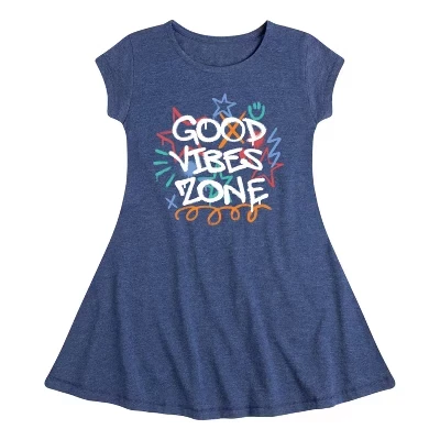 Платье с графическим принтом Good Vibes Zone Fit & Flair с коротким рукавом