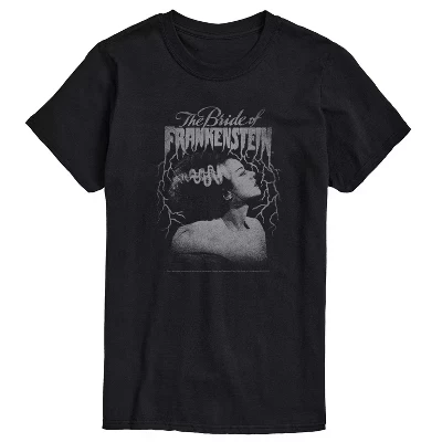 Мужская футболка с коротким рукавом Bride Of Frankenstein в тон с графическим рисунком, черная