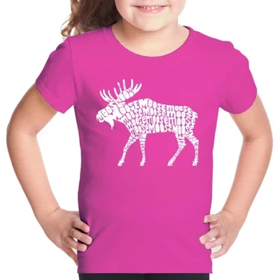 Футболка с надписью Girl's Word Art - Moose pink