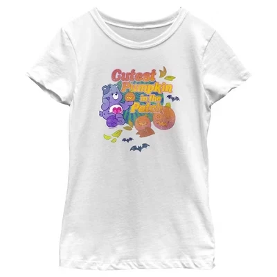 Футболка Girl's Harmony Bear с милейшей тыквой в нашивке белого цвета