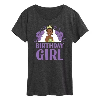 Женская футболка Disney Birthday Girl, угольный меланж