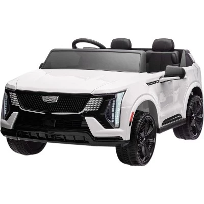 Детский лицензированный автомобиль Cadillac Ride On Truck с напряжением 24 В - 2-местный электромобиль с дистанционным управлением от родителей, плавный старт, для мальчиков и девочек, белый