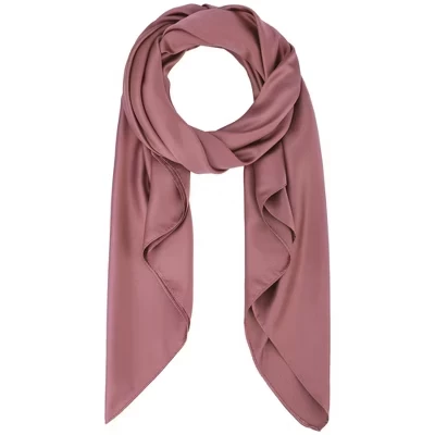 Women's Solid Square Large Elegant Satin Neckerchief Bandanas for Travel Office 1 Pc 43.3'' pink