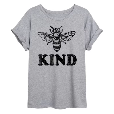 Женская футболка Instant Message Bee Kind оверсайз, серая