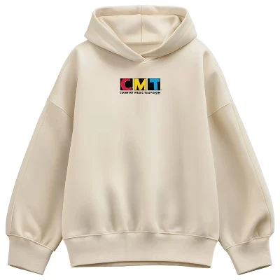 Women's -  - Stamp Logo Oversized Fleece Hoodie Sweatshirt cream