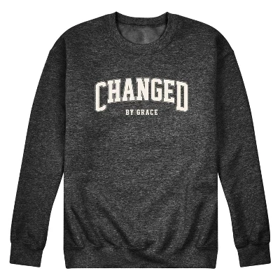 Мужская флисовая толстовка Changed By Grace Collegiate с графическим рисунком heather charcoal