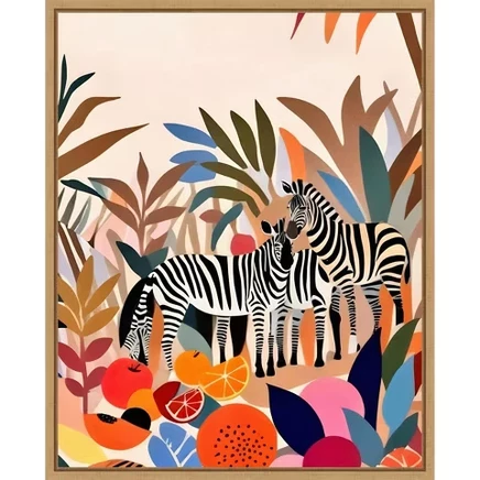 Картина Amanti Art Three Zebras на холсте в раме, 71 × 58 см