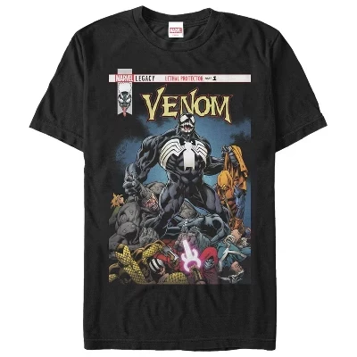 Мужская футболка с ворсом Venom Lethal Protector черного цвета