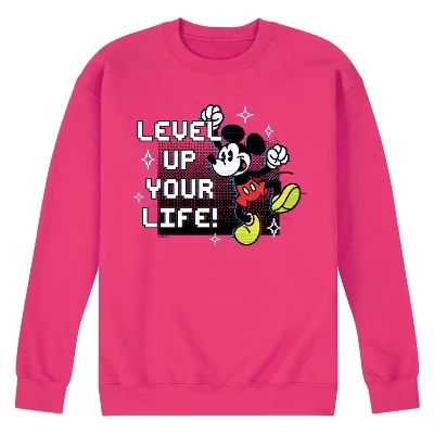 Мужская флисовая толстовка Level Up Your Life с графическим рисунком пурпурного цвета
