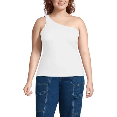 Женский топ Lands End Slender One Shoulder, белый