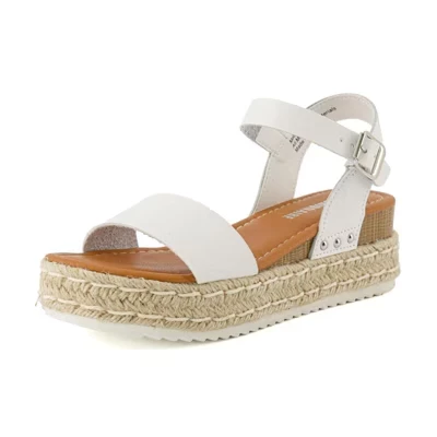 Женские босоножки на платформе Melissa Espadrille с регулируемым ремешком на щиколотке и стелькой из пены с эффектом памяти-Удобные женские босоножки на лето белого цвета