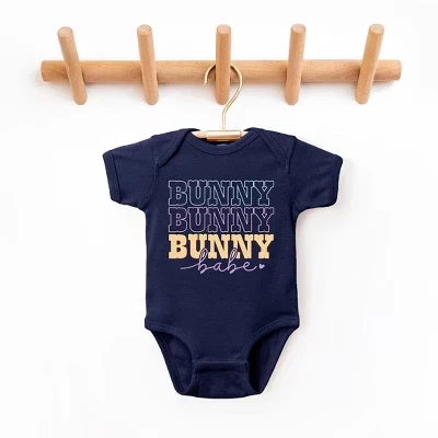 Детское боди с надписью Bunny Babe, синее