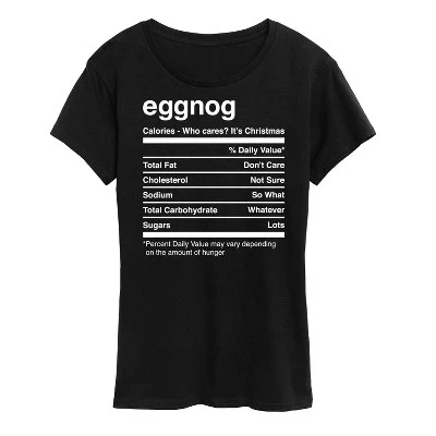 Женская рождественская футболка с коротким рукавом Eggnog Nutrition, черная