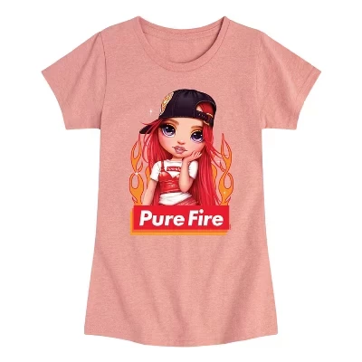 Приталенная футболка с коротким рукавом и рисунком Ruby Pure Fire розового цвета