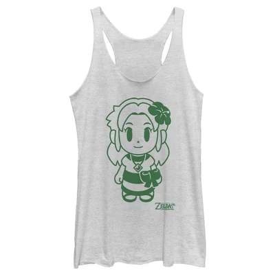 Женская футболка Legend of Zelda Link's Awakening от Marin Avatar Racerback белого цвета
