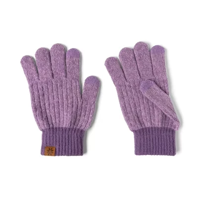 Детские перчатки Bonfire Gloves из трикотажа в рубчик для мальчиков и девочек фиолетового цвета