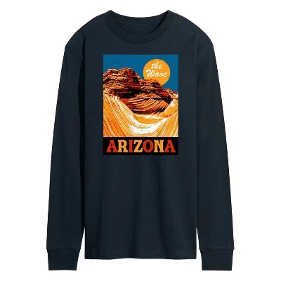 Мужская футболка The Wave Arizona с длинным рукавом и графическим рисунком, синяя