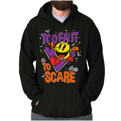 PACMAN Halloween Too Fast To Scare Толстовка с капюшоном для женщин и мужчин Brisco Brands черный