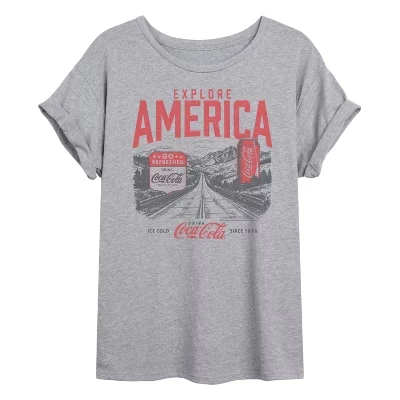 Женская футболка с объемным рисунком Explore America Coca-Cola