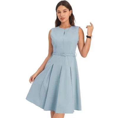 Женское платье Inspire Chic с поясом, серое