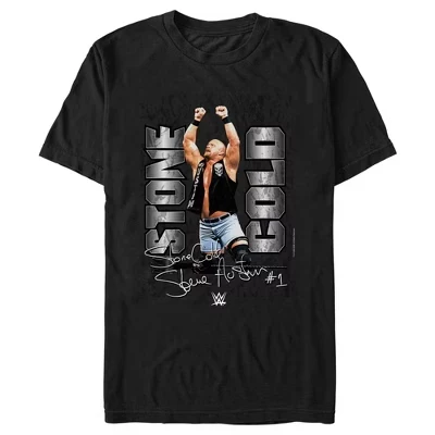 Мужская футболка Stone Cold Steve Austin с фотографией Стива Остина, черная